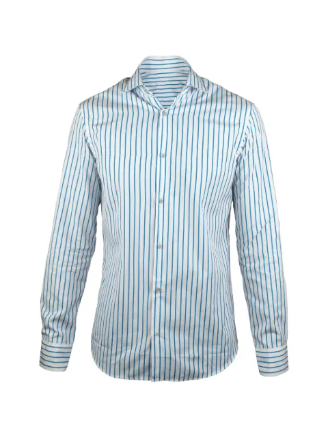 Moorer striped buttoned shirt White CHEMISEBLANCHERAYURESBLEU1