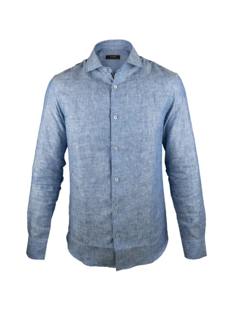 Moorer long-sleeve mother-of-pearl button shirt Blue IT0121947459BLEU12