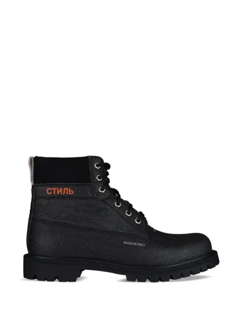 Heron Preston logo-embroidered boots Black HMIA001S209280781000