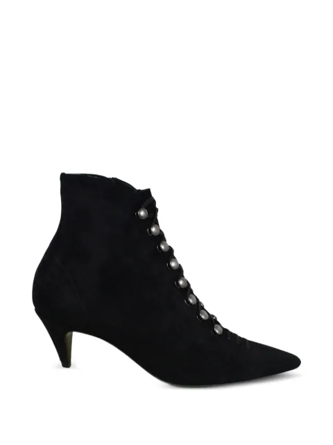 Saint Laurent mid heel pointed toe boots Black ALLYBOOTS5