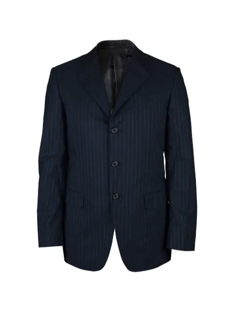 Prada striped pocket cotton jacket Blue UGC303NAVY