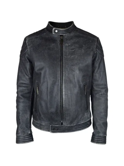 Philipp Plein stitching biker jacket Grey VESTEBIKERPPCUIRGRISVINTAGE