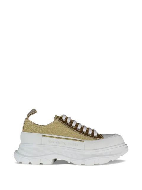 Alexander McQueen Tread Slick glitter-effect sneakers Gold 685707W4SG41253