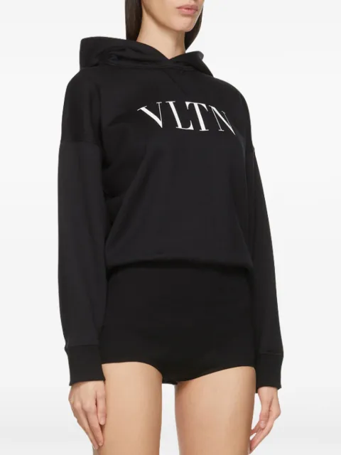 Valentino Garavani long -leeve hooded bodysuit Black BMF08M64H