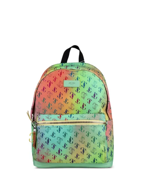Jimmy Choo monogram zip leather backpack Black WILMERXPOJCMULTI