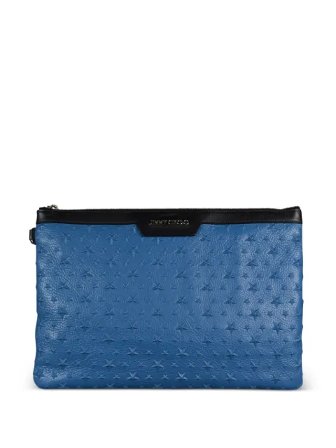 Jimmy Choo inlaid stars derek clutch bag Blue DEREKEMG10BLEU