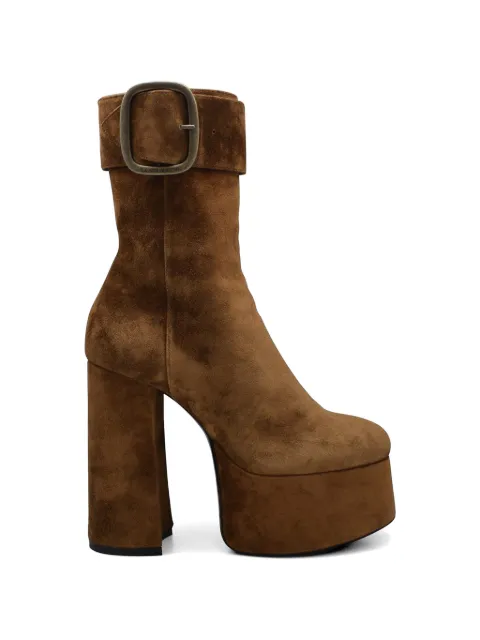 Saint Laurent Billy buckle-detail platform boots Brown 5400070LI002330