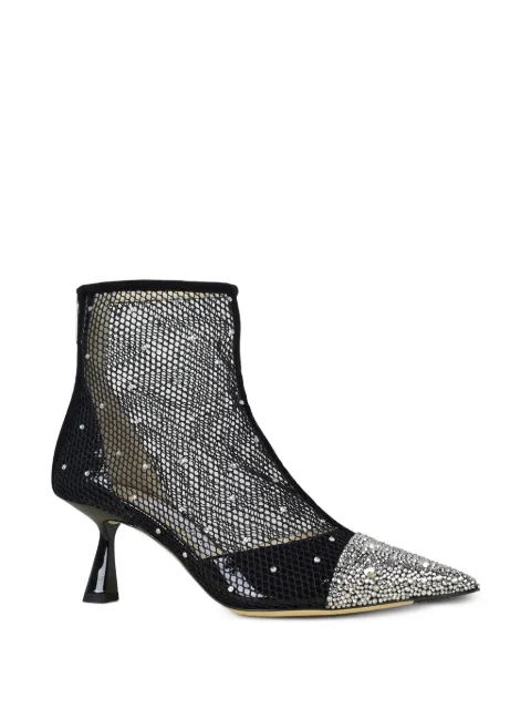 Jimmy Choo crystal-embellished mesh boots White KIX65FXI6