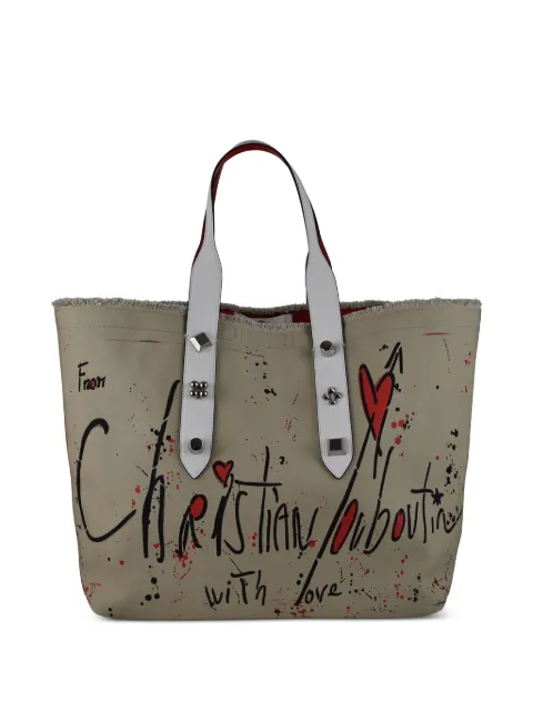 Christian Louboutin fringed studded tote bag Neutrals 3215052