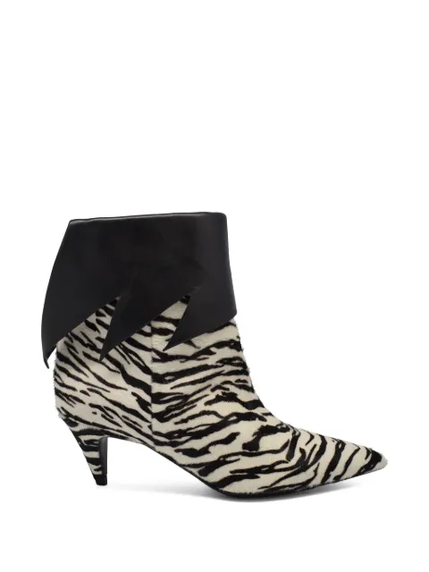 Saint Laurent zebra effect cutout boots White BOTTINESSAINTLAURENTPOULAIN