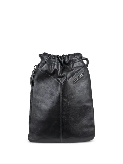 Jimmy Choo logo leather shoulder bag Black BOURSEJIMMYCHOO