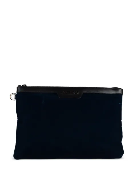 Jimmy Choo ring velvet clutch bag Blue DEREKVELOURSBLEU