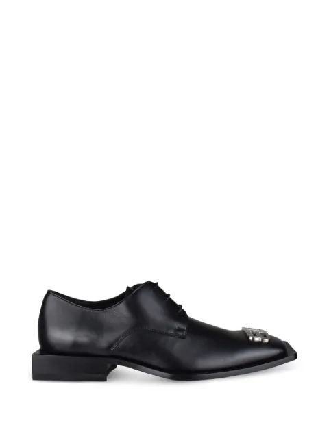 Balenciaga logo square toe derby shoes Black 640350WA721