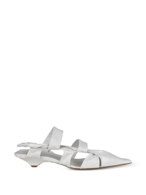 Francesco Russo pointed-toe cage pumps White R1B338BEIGE