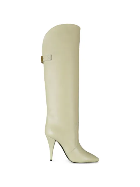Saint Laurent buckle harper leather boots Neutrals 6861081Y8001543