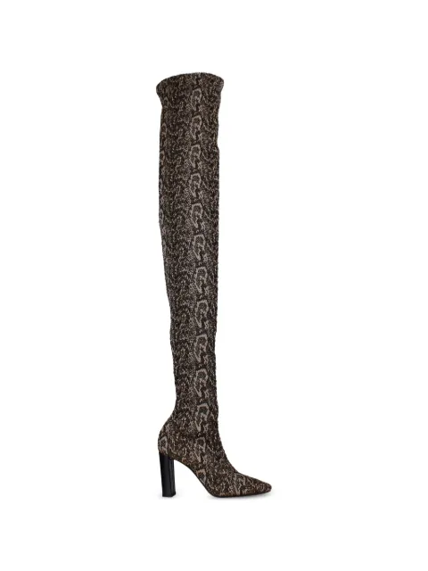 Saint Laurent moon python-print boots Brown SLBEIGEPYTHONMOON