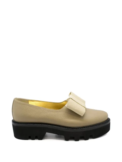 Walter Steiger bow leather loafers Neutrals SA546