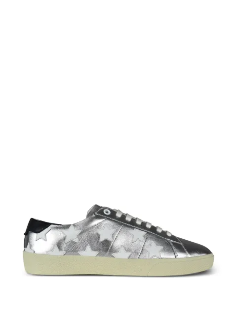 Saint Laurent Court Classic star-patch sneakers Silver 58013608C208283