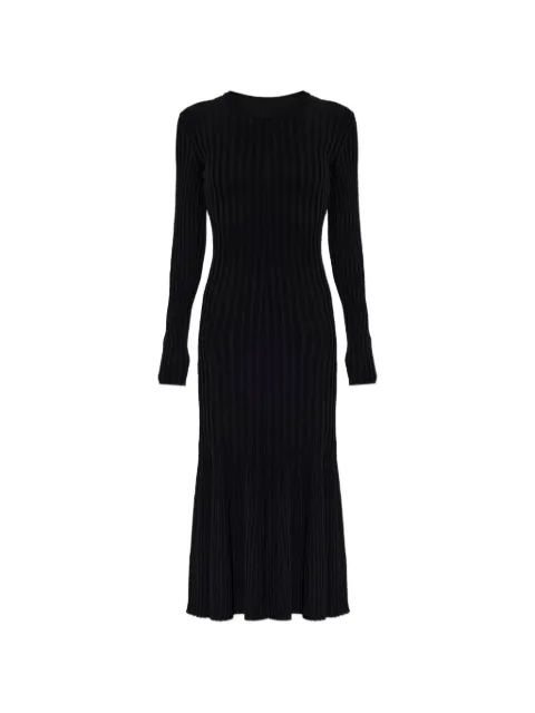 AMI Paris ribbed-knit long-sleeve midi dress Black FDR672KN0160