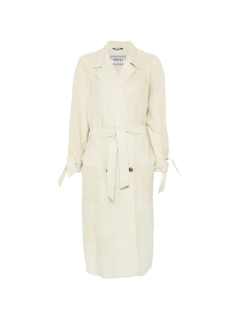 Versace Pre-Owned 1980s belted double-breasted coat Neutrals VE450AZV