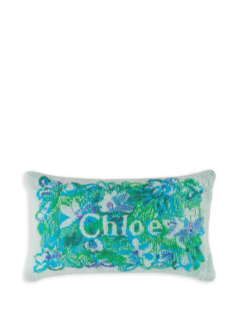 Chloé embroidered-floral cushion Green CH26UTO01SPN