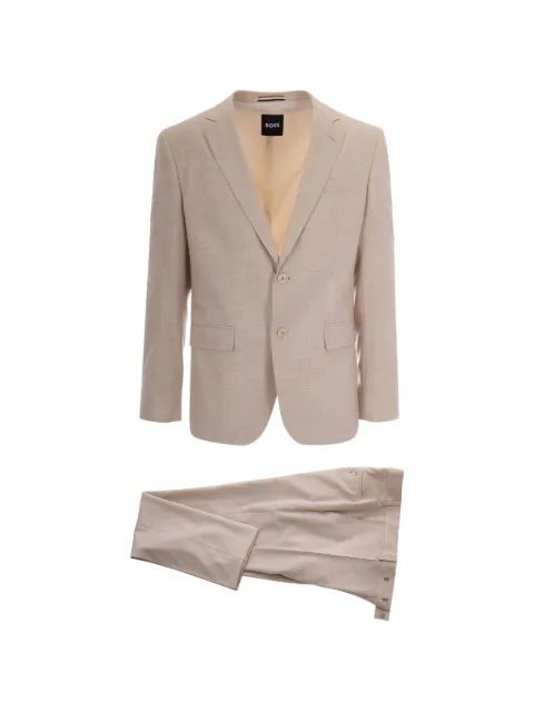 BOSS two-piece slim-fit suit in micro-patterned fabric Neutrals 50561834