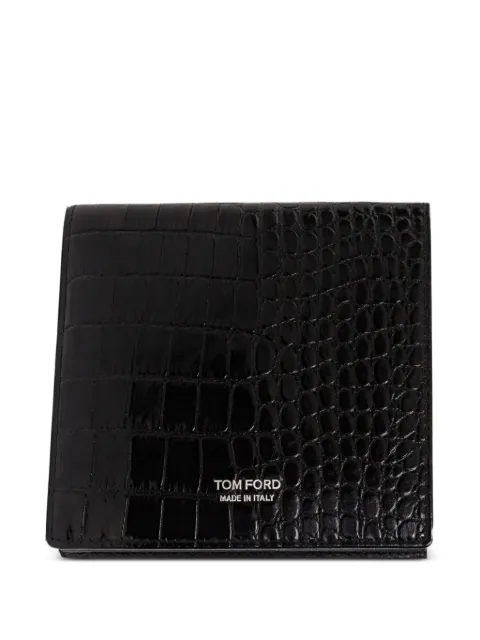 TOM FORD crocodile-effect leather wallet Black Y0411LCL439S
