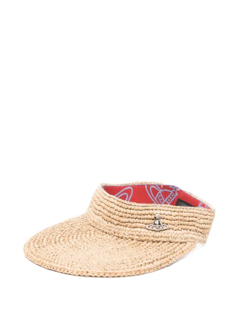Vivienne Westwood Orb raffia visor Neutrals 8102002TK005N