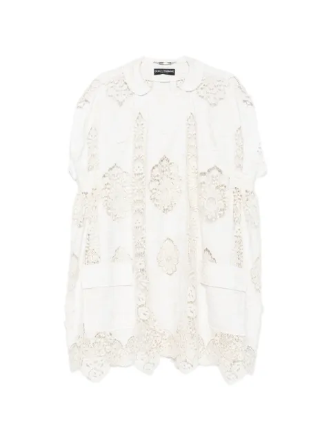 Dolce & Gabbana Pre-Owned 2000s lace-panel mini dress White DG790AZR