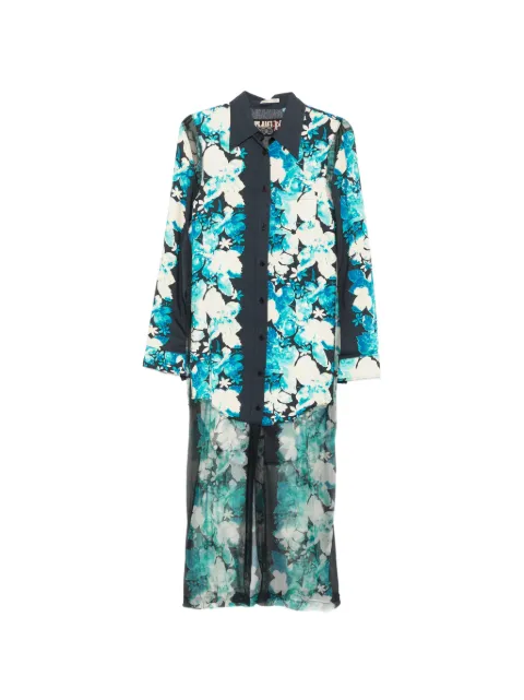 Jean Paul Gaultier Pre-Owned 2000s floral-print midi dress Blue JG600AZQ