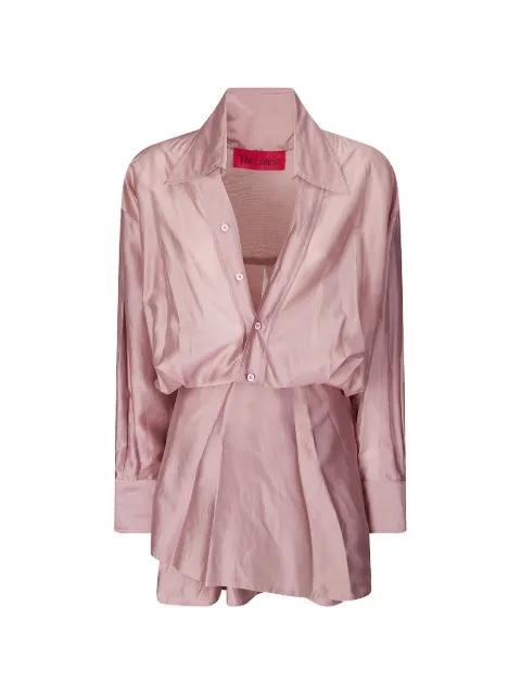 THELATEST Denise button-up mini dress Pink TLW04020T0161ABTP