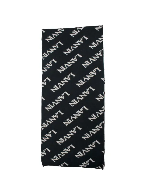Lanvin logo-print scarf Black AWSAMS09CABLP211005