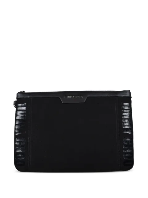 Jimmy Choo Derek logo clutch bag Black DEREKEMG3