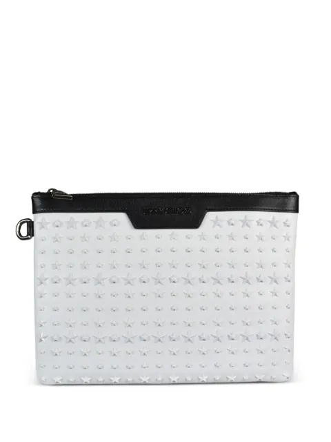 Jimmy Choo Derek star-studded clutch bag White DEREKMINI