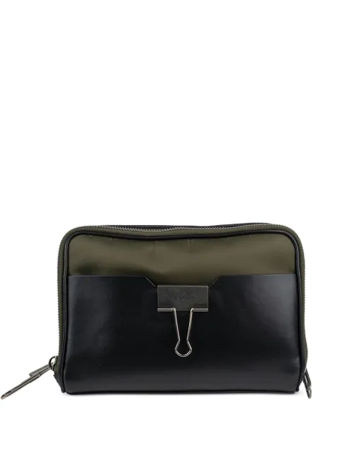 Off-White logo-clip messenger bag Green OWSACOCHENOIREKAKIPINCE