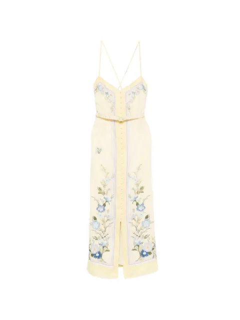 Self-Portrait floral-print midi dress Yellow AC26013M