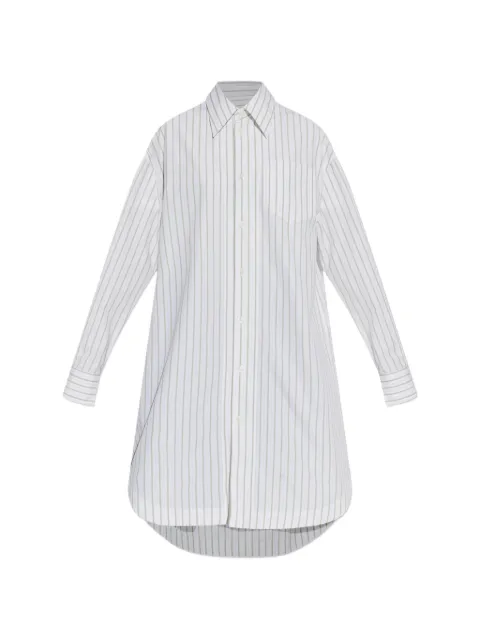 AMI Paris striped cotton shirt dress White UDR663CO0220