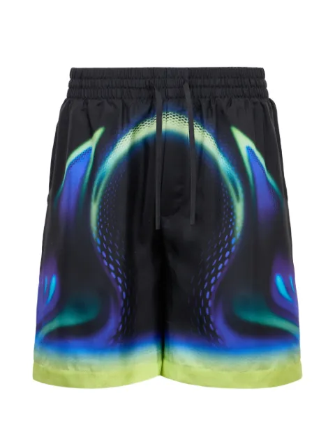 Casablanca drawstring-waist print shorts Black MSS26TR39905