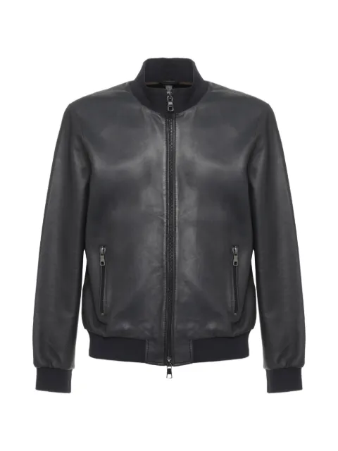 THE JACK LEATHERS Derek zip-up leather jacket Black DEREKPLONGEE16