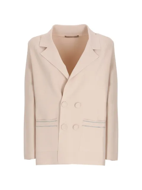 D.Exterior double-breasted crystal-embellished jacket Neutrals 621055CONC