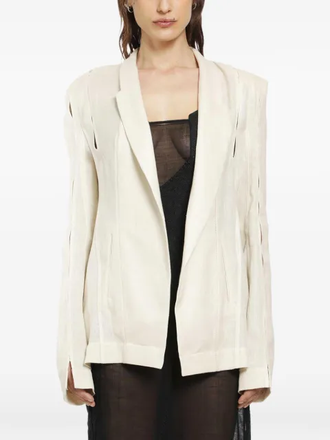 YEHUAFAN open-front long-sleeve blazer Neutrals C1001015