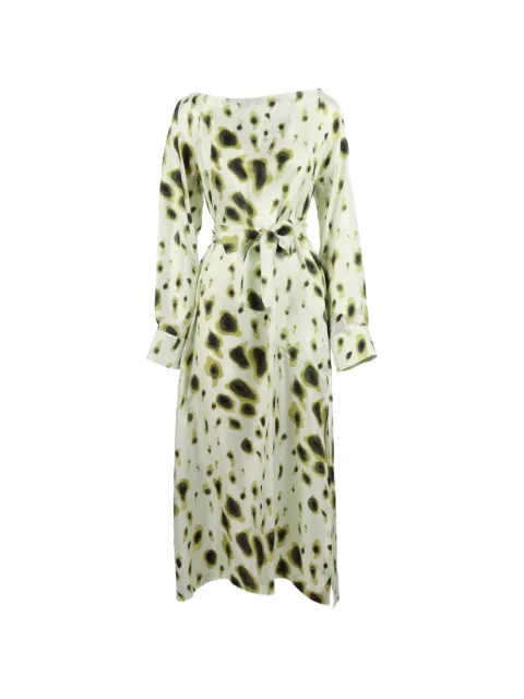 Le Sarte Pettegole abstract-print belted dress White Z3EW82