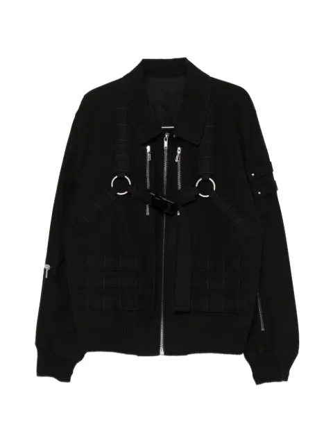 Rick Owens Blixa harness-detail cargo-pockets bomber jacket Black RL01F2715CCVS