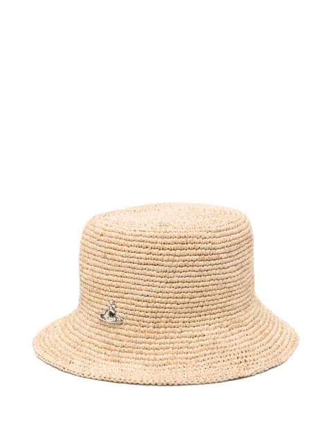 Vivienne Westwood Orb raffia bucket hat Neutrals 81020009K005N