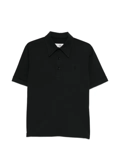 MM6 Maison Margiela logo-embroidered polo shirt Black SH2GL0011M20108
