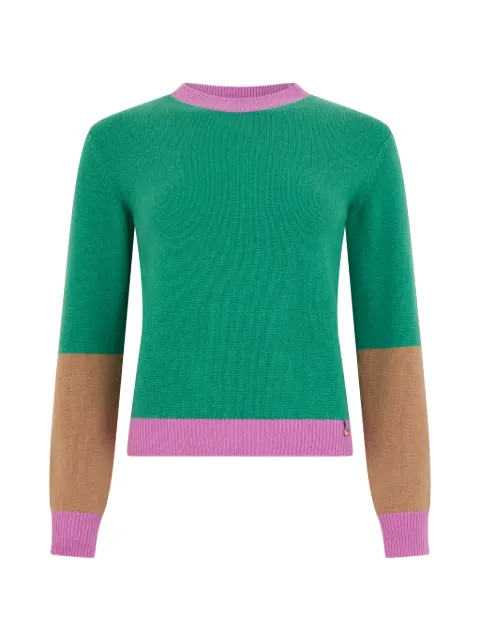 Herno color-block long-sleeve sweater Green MG0001DNW71009