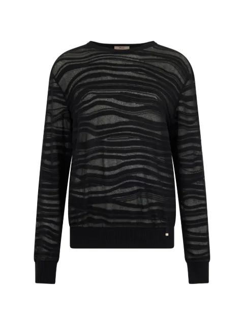 Herno striped round-neck sweater Black MG000110D72042