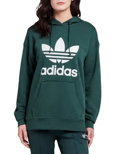 adidas Originals Trefoil-print hoodie Green HK9654