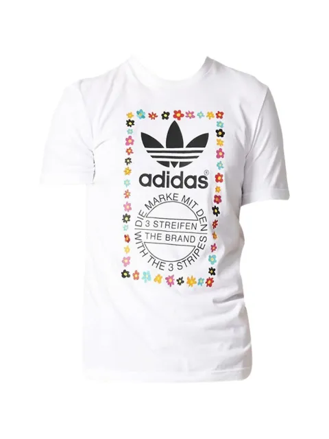 adidas floral-logo T-shirt White AO3006