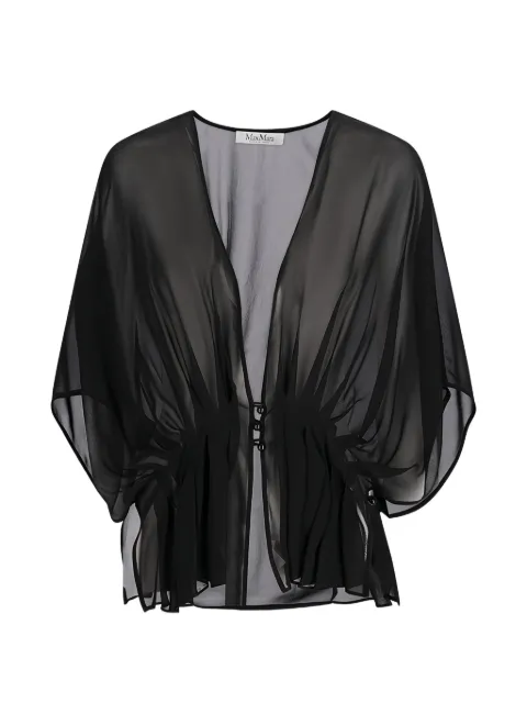 Max Mara dapred V-neck silk cape Black 2614731052600